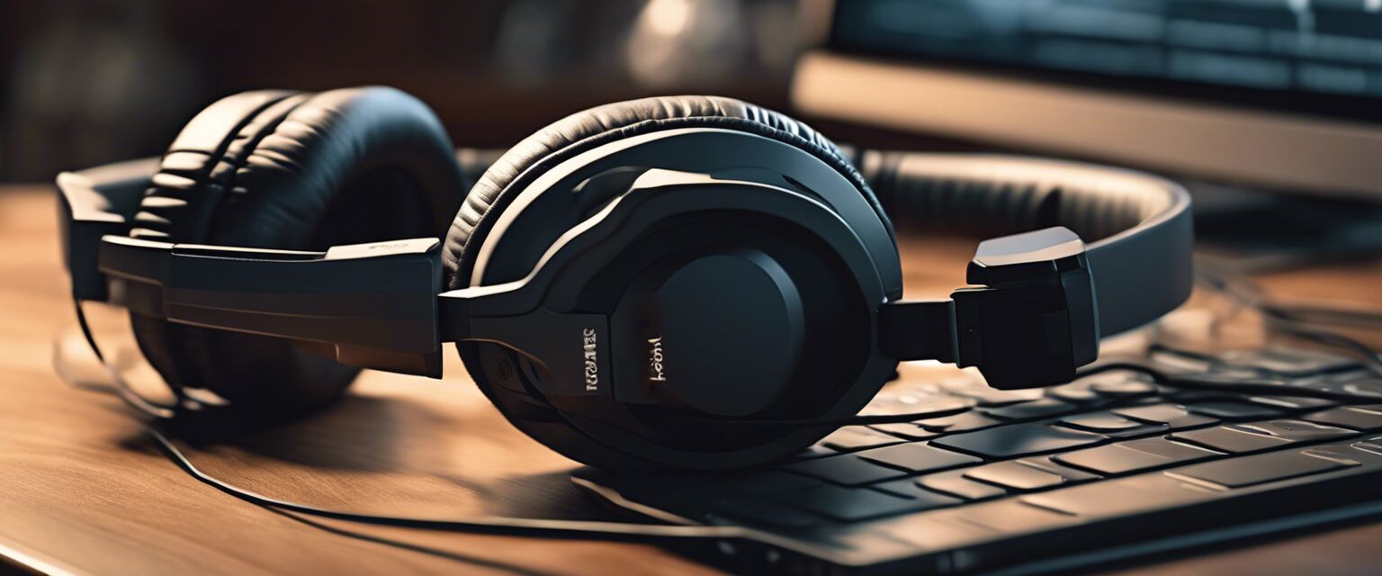 Budget headphones on a desk