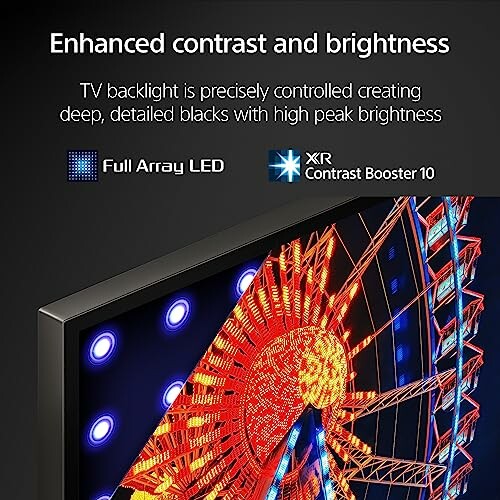 TV with enhanced contrast and brightness, featuring Full Array LED and XR Contrast Booster 10